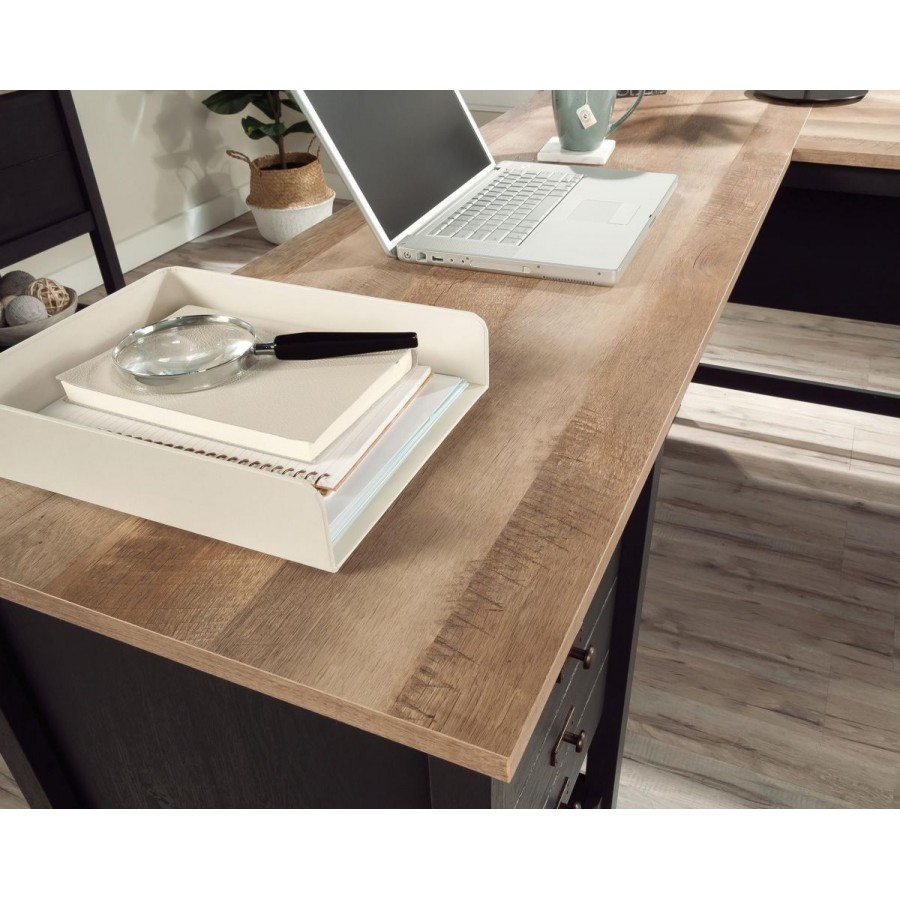 Shaker Style L-Shaped Raven Oak Desk